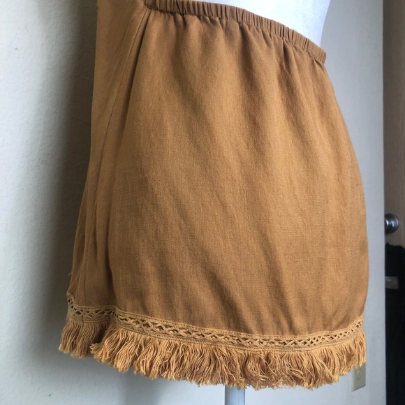 J.O.A. Brown Medium Halter Top Sleeveless Fringe Bohemian Festival Festival - Picture 15 of 16